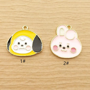10pcs Cartoon Enamel Charms for Jewelry Making DIY Earring Pendant Necklace