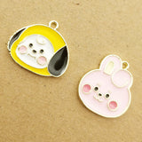 10pcs Cartoon Enamel Charms for Jewelry Making DIY Earring Pendant Necklace