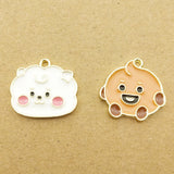 10pcs Enamel Anime Cartoon Charm for DIY Jewelry Making