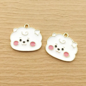 10pcs Enamel Anime Cartoon Charm for DIY Jewelry Making
