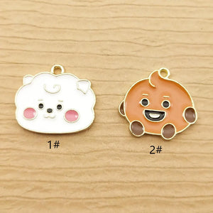 10pcs Enamel Anime Cartoon Charm for DIY Jewelry Making