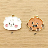 10pcs Enamel Anime Cartoon Charm for DIY Jewelry Making