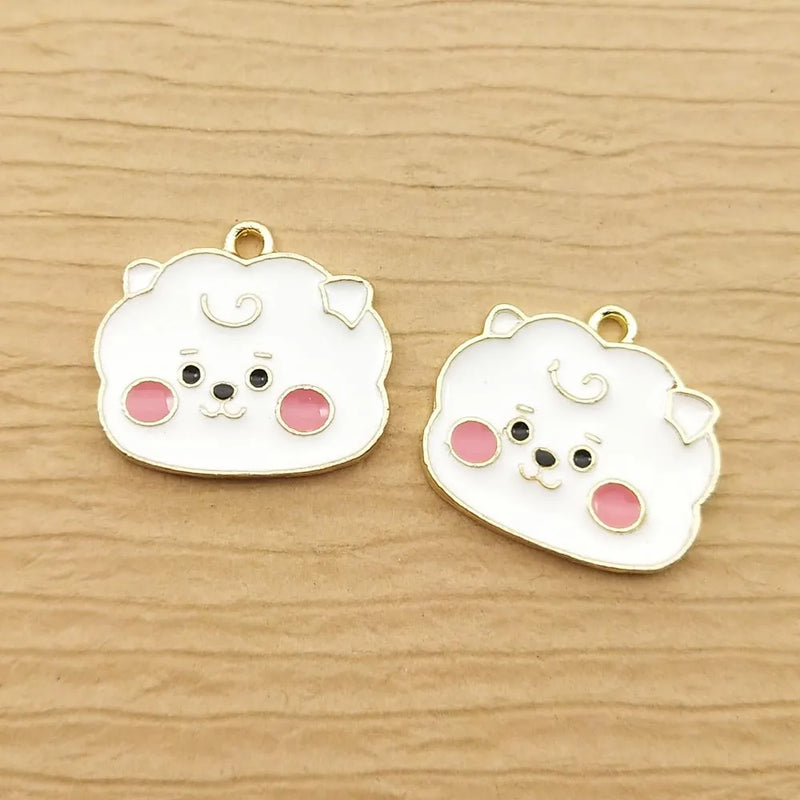 10pcs Enamel Anime Cartoon Charm for DIY Jewelry Making