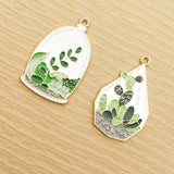 10pcs Enamel Flower Bottle Charm for Jewelry Making
