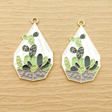 10pcs Enamel Flower Bottle Charm for Jewelry Making