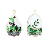 10pcs Enamel Flower Bottle Charm for Jewelry Making