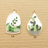 10pcs Enamel Flower Bottle Charm for Jewelry Making