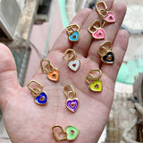10pcs Enamel Brass Plated Lock Charms Pendants for DIY Necklace Bracelet
