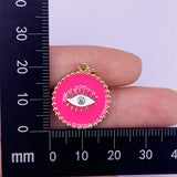 10pcs Enamel Round Eyes Pendants Charms 19x21mm for Jewelry Making