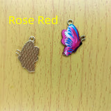 10pcs Enamel Butterfly Charms Cartoon Animal Charm Necklace Earrings DIY Jewelry