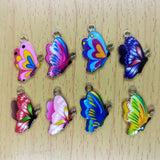 10pcs Enamel Butterfly Charms Cartoon Animal Charm Necklace Earrings DIY Jewelry