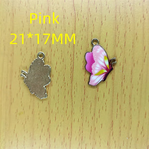 10pcs Enamel Butterfly Charms Cartoon Animal Charm Necklace Earrings DIY Jewelry