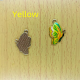10pcs Enamel Butterfly Charms Cartoon Animal Charm Necklace Earrings DIY Jewelry