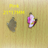 10pcs Enamel Butterfly Charms Cartoon Animal Charm Necklace Earrings DIY Jewelry