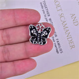 10pcs Enamel Butterfly Charms for Jewelry Making Alloy Accessories