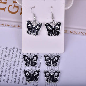 10pcs Enamel Butterfly Charms for Jewelry Making Alloy Accessories
