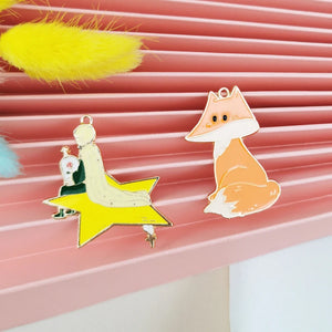 10pcs Enamel Fox & Star Boy Charms for DIY Earring Keychain Jewelry