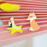 10pcs Enamel Fox & Star Boy Charms for DIY Earring Keychain Jewelry