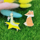 10pcs Enamel Fox & Star Boy Charms for DIY Earring Keychain Jewelry