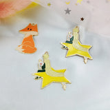 10pcs Enamel Fox & Star Boy Charms for DIY Earring Keychain Jewelry