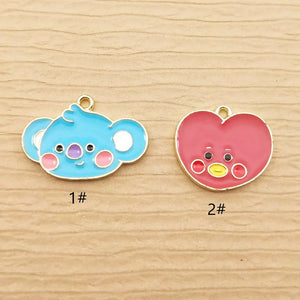 10pcs Enamel Anime Charms for Jewelry Making Earrings Pendant Necklace Bracelet