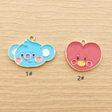 10pcs Enamel Anime Charms for Jewelry Making Earrings Pendant Necklace Bracelet