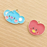 10pcs Enamel Anime Charms for Jewelry Making Earrings Pendant Necklace Bracelet