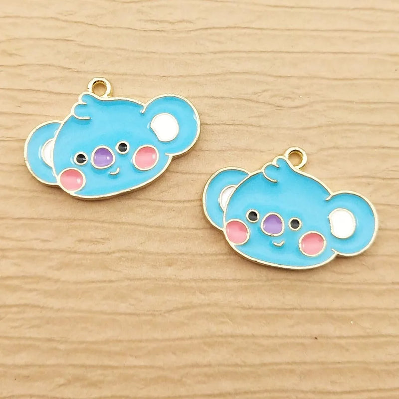 10pcs Enamel Anime Charms for Jewelry Making Earrings Pendant Necklace Bracelet
