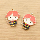 10pcs Enamel Cartoon Charm for Jewelry Making