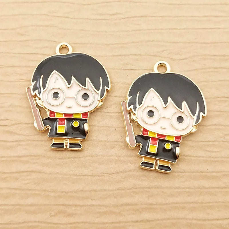 10pcs Enamel Cartoon Charm for Jewelry Making