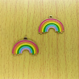 10pcs Enamel Cartoon Rainbow Charms for DIY Jewelry Making
