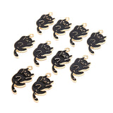10pcs Enamel Cat Charm For Jewelry Making Charm Bracelet Charms DIY Findings