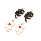 10pcs Enamel Cat Charm For Jewelry Making Charm Bracelet Charms DIY Findings