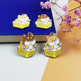 10pcs Enamel Dog Metal Charms for Jewelry Making Earrings Animals Puppy Pendant