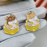 10pcs Enamel Dog Metal Charms for Jewelry Making Earrings Animals Puppy Pendant