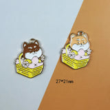 10pcs Enamel Dog Metal Charms for Jewelry Making Earrings Animals Puppy Pendant