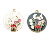 10pcs Enamel Flower Charm Jewelry Making Bulk Garden Earring Pendant