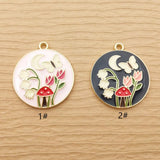 10pcs Enamel Flower Charm Jewelry Making Bulk Garden Earring Pendant