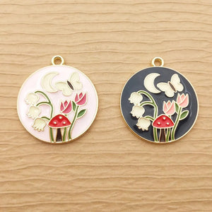 10pcs Enamel Flower Charm Jewelry Making Bulk Garden Earring Pendant