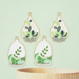 10pcs Green Plant Cactus Metal Charms Pendants for Jewelry DIY
