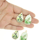 10pcs Green Plant Cactus Metal Charms Pendants for Jewelry DIY