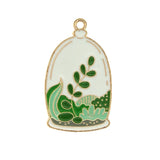 10pcs Green Plant Cactus Metal Charms Pendants for Jewelry DIY