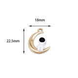 10pcs Enamel Moon Star Astronaut Charms DIY Jewelry Making Earring Pendant