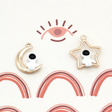 10pcs Enamel Moon Star Astronaut Charms DIY Jewelry Making Earring Pendant
