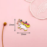 10pcs Enamel Rainbow Unicorn Charms for Jewelry Making DIY