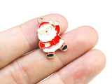 Enamel Santa Charm, Christmas Earring Charms, Santa Claus Charm