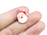 Enamel Santa Charm, Christmas Earring Charms, Santa Claus Charm