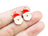 Enamel Santa Charm, Christmas Earring Charms, Santa Claus Charm