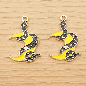 10pcs Enamel Skull Snake Charm for DIY Jewelry Making
