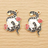 10pcs Enamel Skull Snake Charm for DIY Jewelry Making